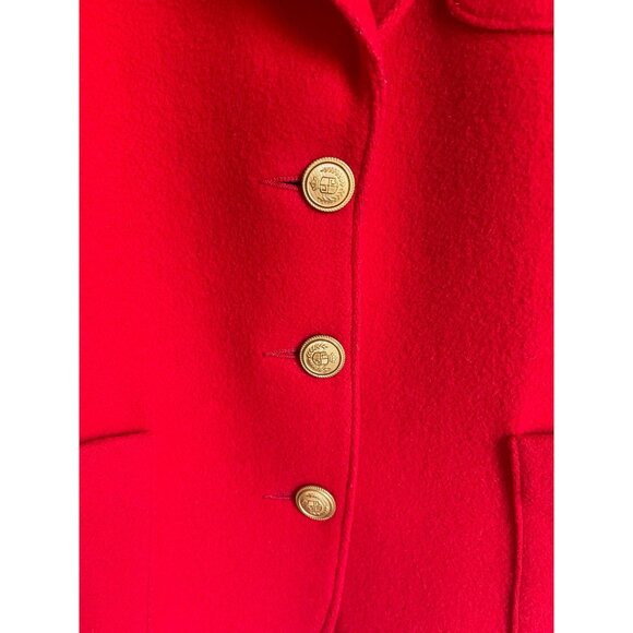 Vintage 90s Liz Sport Blazer Bright Red Wool Size 10 Academia - Picture 4 of 10